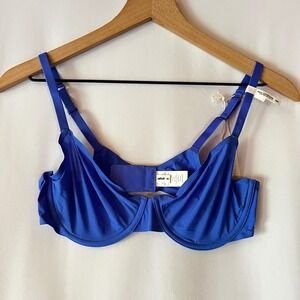 NWT Aerie Smoothez Mesh Full Coverage Bra 36C Cobalt Unlined Underwire Coquette